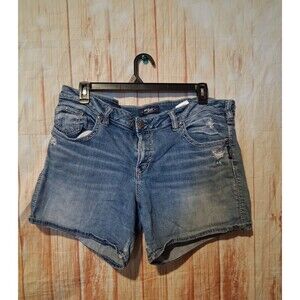 Silver Jeans Co Sam Short Medium Denim Shorts Distressed 20
